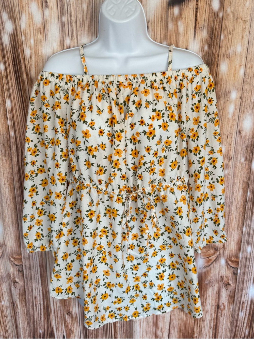 A Hint of Blush Flower Off Shoulder Top